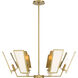 Ricochet 6 Light 32 inch Soft Brass Chandelier Ceiling Light