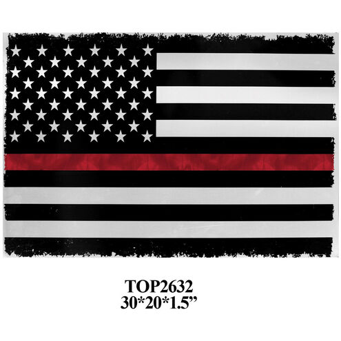 Red Line 20 X 1.5 inch Metal Print Art