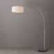 Float 92 inch 14 watt Satin Nickel and Black Arc Floor Lamp Portable Light in White Linen