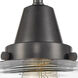 Franklin Restoration Bell LED 8 inch Matte Black Flush Mount Ceiling Light in Clear Deco Swirl Glass