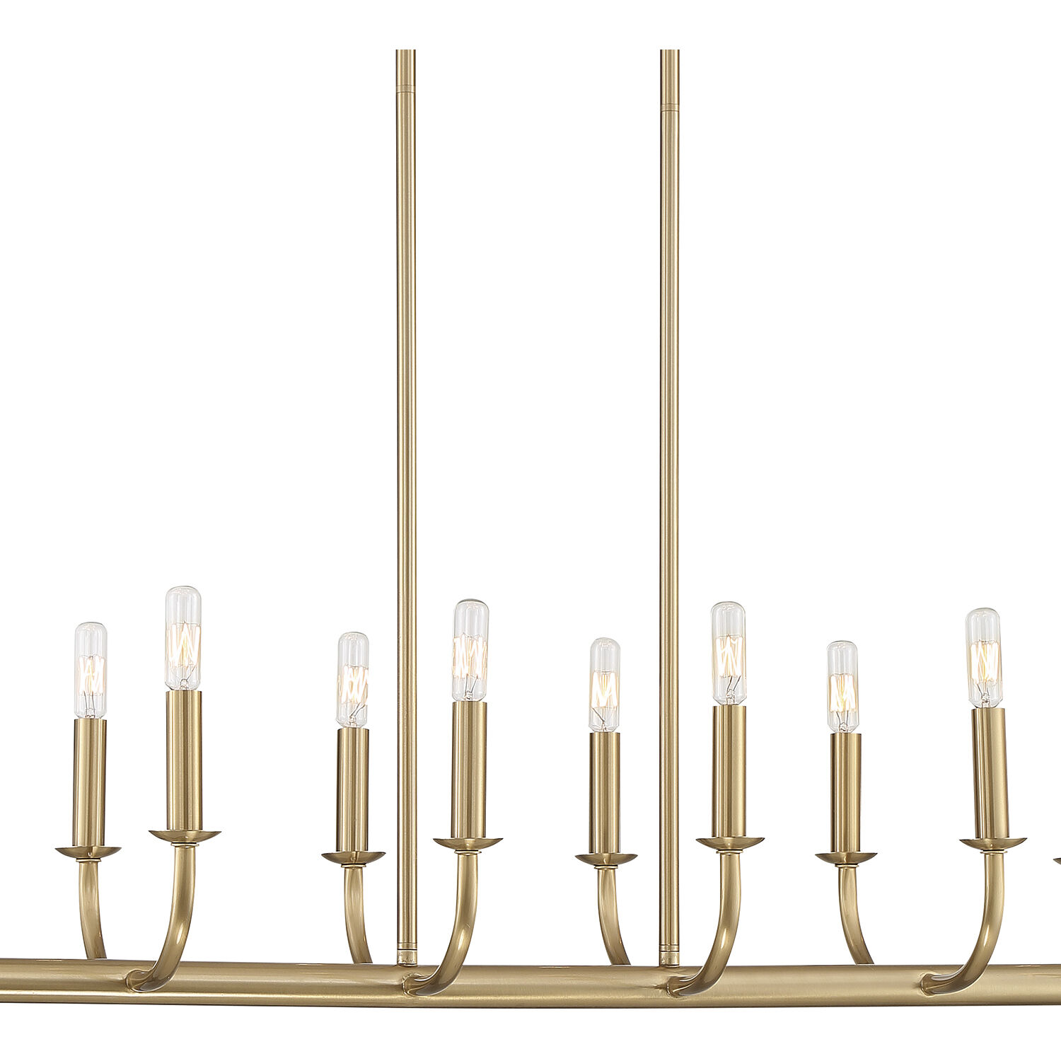 Bailey 12 Light 42 inch Aged Brass Linear Chandelier Ceiling Light