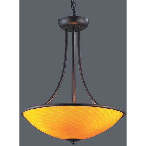 Arco Baleno 3 Light Dark Rust with Yellow Pendant Ceiling Light