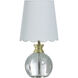 Beatrice 14 inch 40 watt Clear and Polished Gold Table Lamp Portable Light