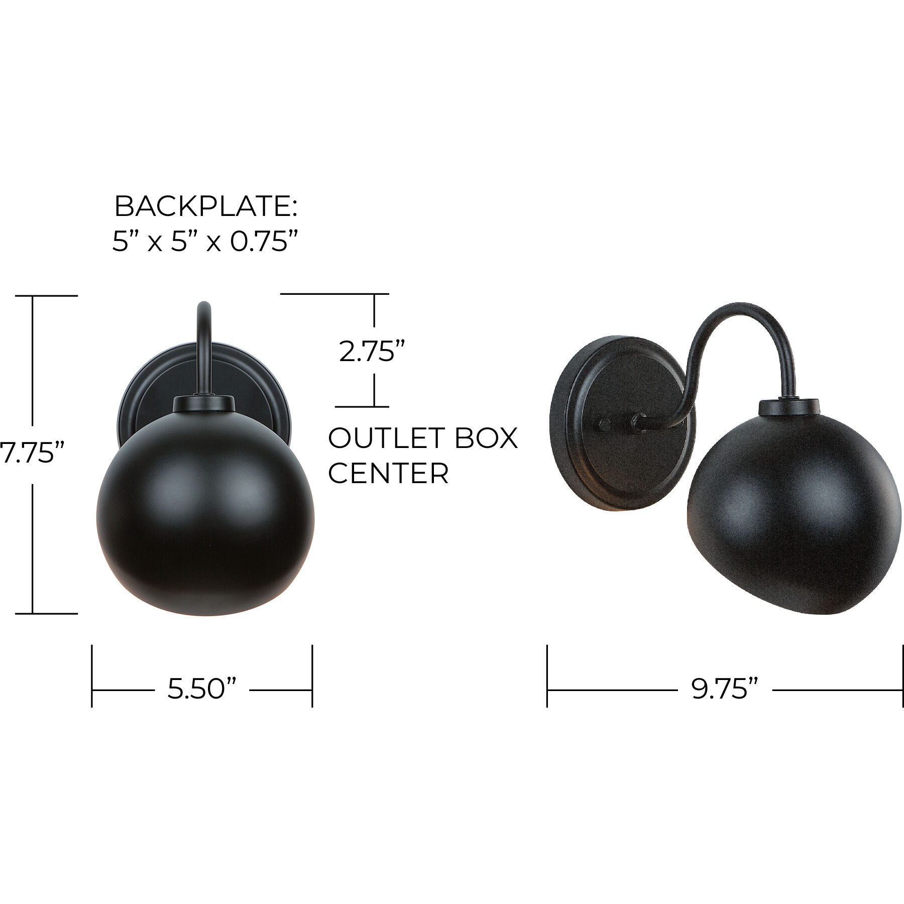 Hadley 1 Light 6 inch Matte Black Sconce Wall Light