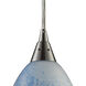 Geologic 1 Light 6 inch Satin Nickel Mini Pendant Ceiling Light