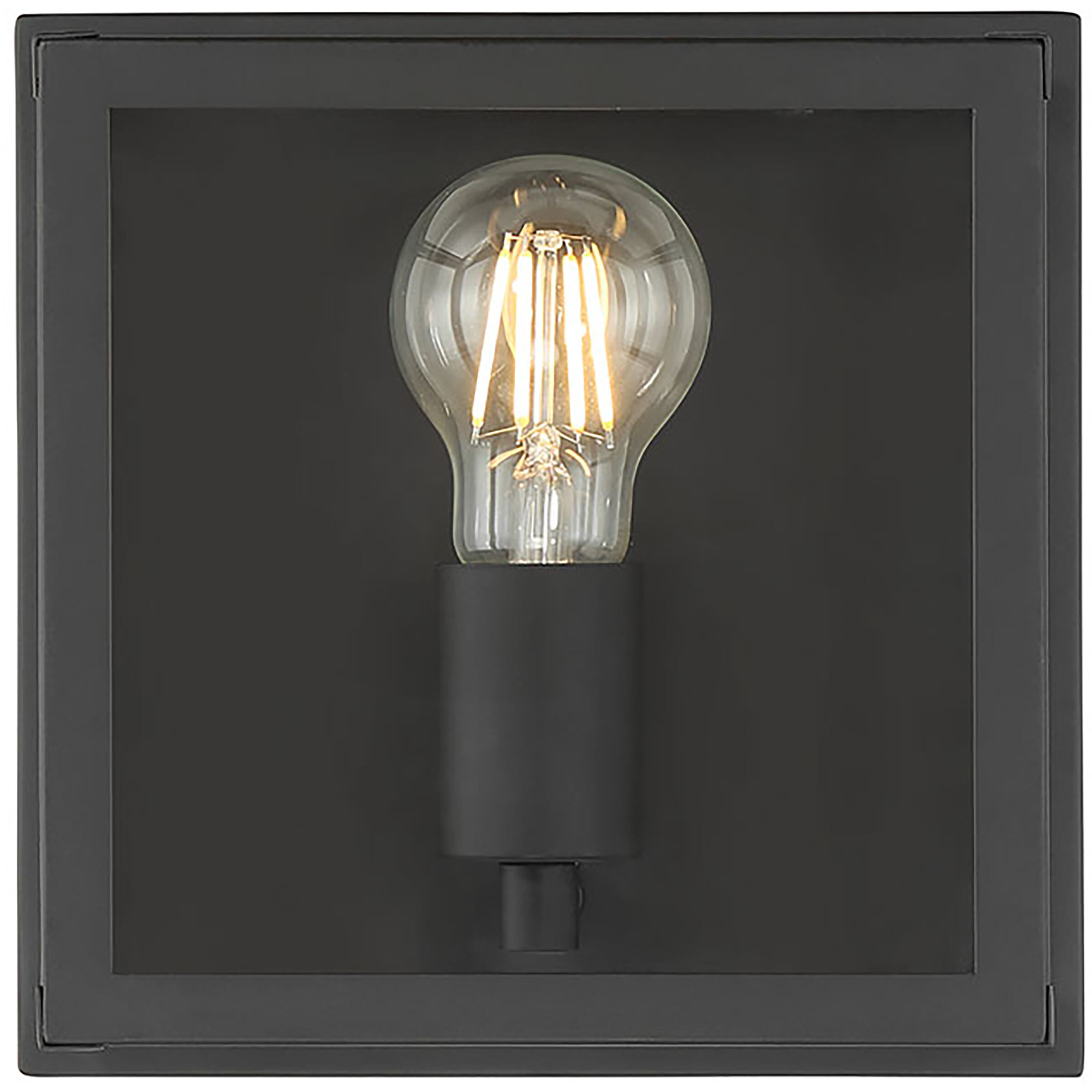 Evanton 1 Light 8 inch Powder Coated Black Outdoor Flush Mount