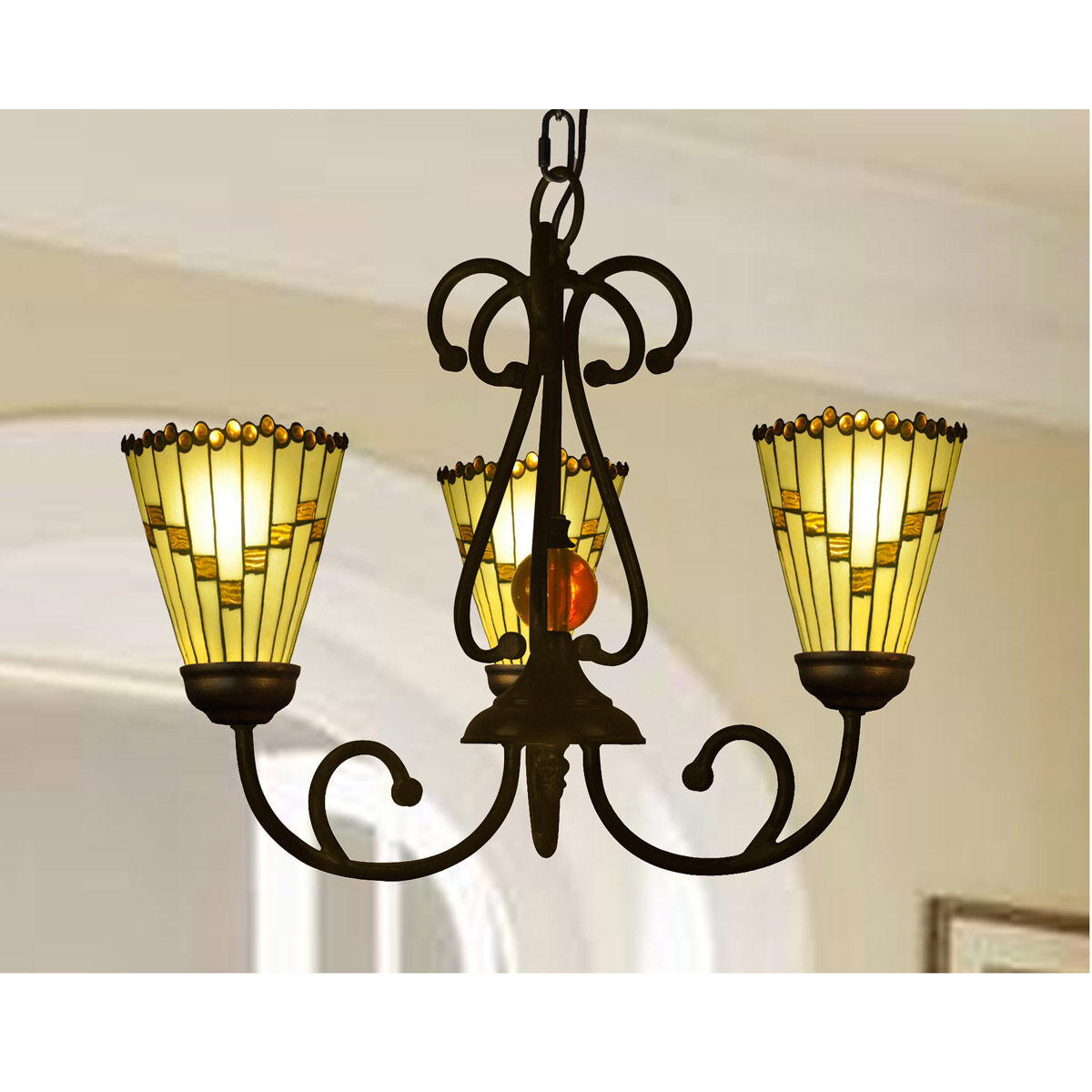 Springdale LED 18 inch Tiffany Bronze Chandelier Ceiling Light