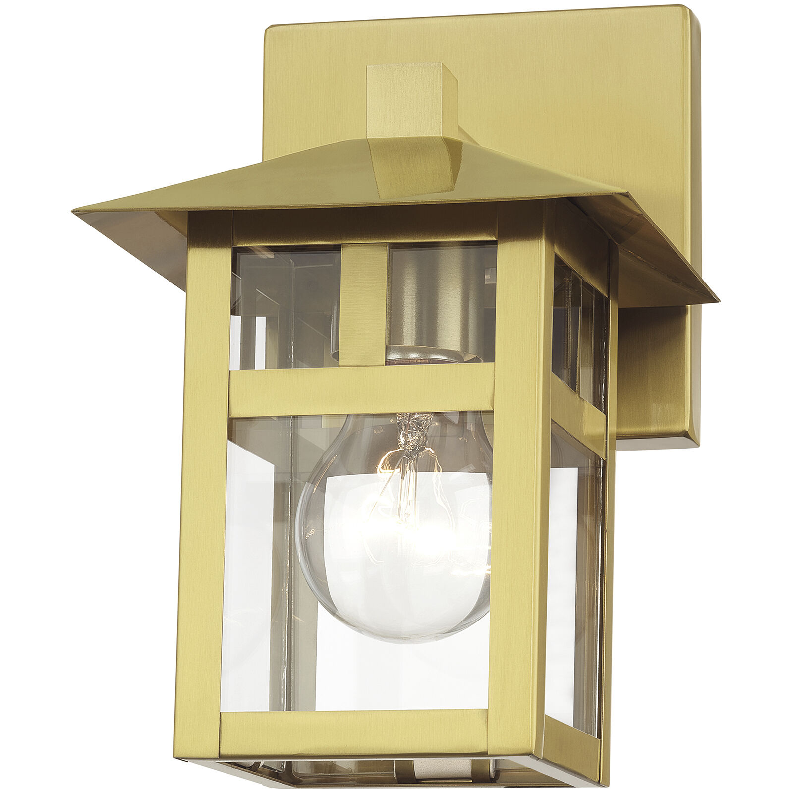 Crestlake 1 Light 8.5 inch Satin Gold Outdoor Wall Lantern