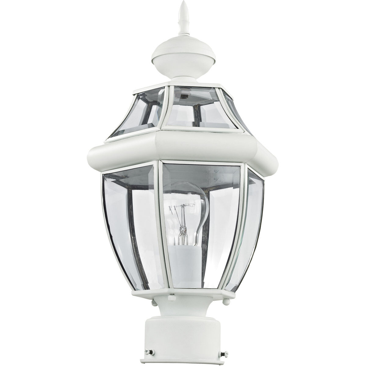 Monterey 1 Light 17 inch White Outdoor Post Top Lantern