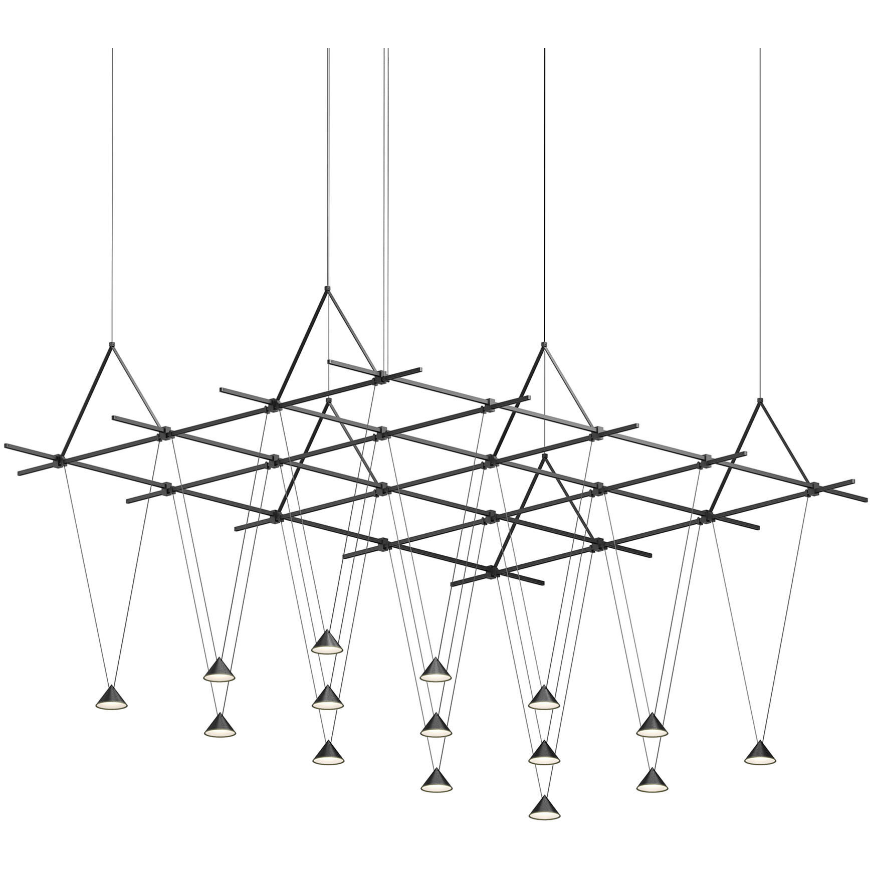 Suspenders LED 73 inch Satin Black Suspension Ceiling Light