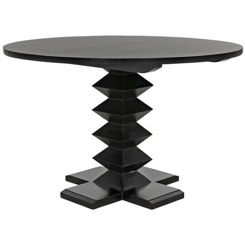 Zig-Zag 48 X 48 inch Hand Rubbed Black Dining Table