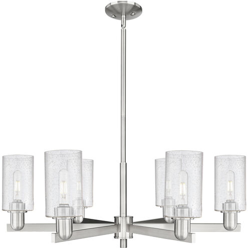 Arcadia Clymer 6 Light 33.63 inch Satin Nickel Chandelier Ceiling Light in Seedy