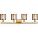 Ballston Cobbleskill 4 Light 36 inch Satin Gold Bath Vanity Light Wall Light in Mercury Glass, Ballston