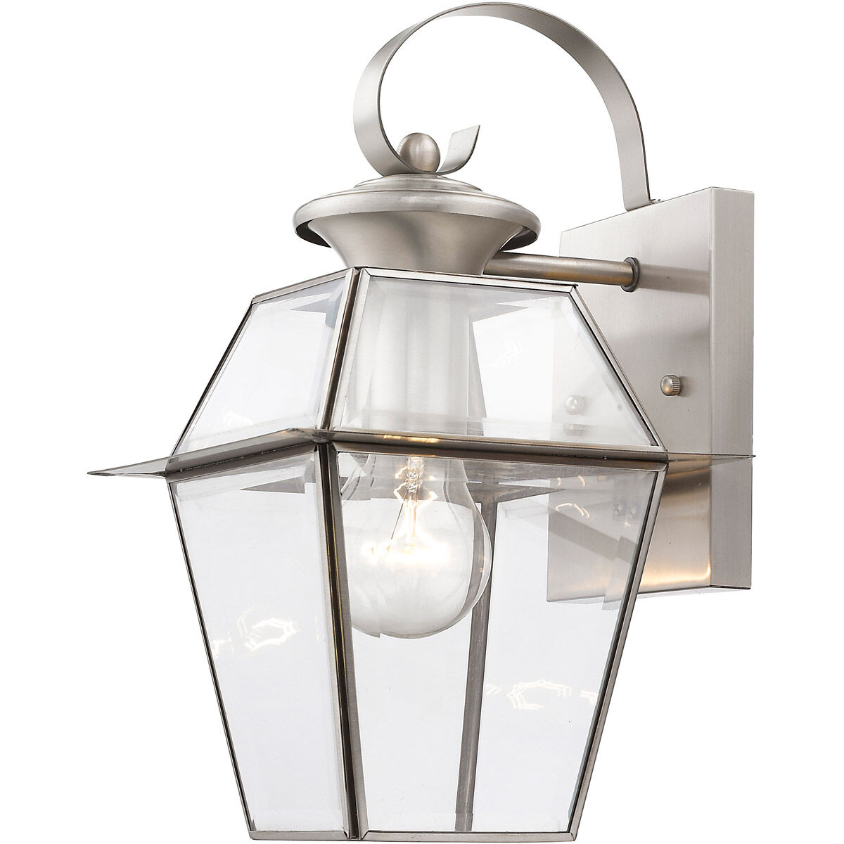 Westover 1 Light 13 inch Brushed Nickel Outdoor Wall Lantern