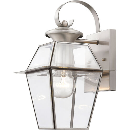 Westover 1 Light 13 inch Brushed Nickel Outdoor Wall Lantern