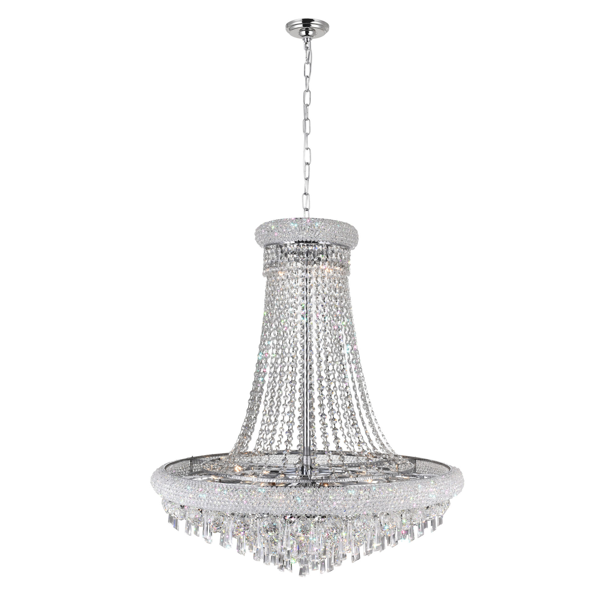 Kingdom 18 Light 30 inch Chrome Down Chandelier Ceiling Light