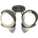 Brooklyn 4 Light 15.8 inch Black and Vintage Platinum Semi-Flush Ceiling Light in Black/Vintage Platinum