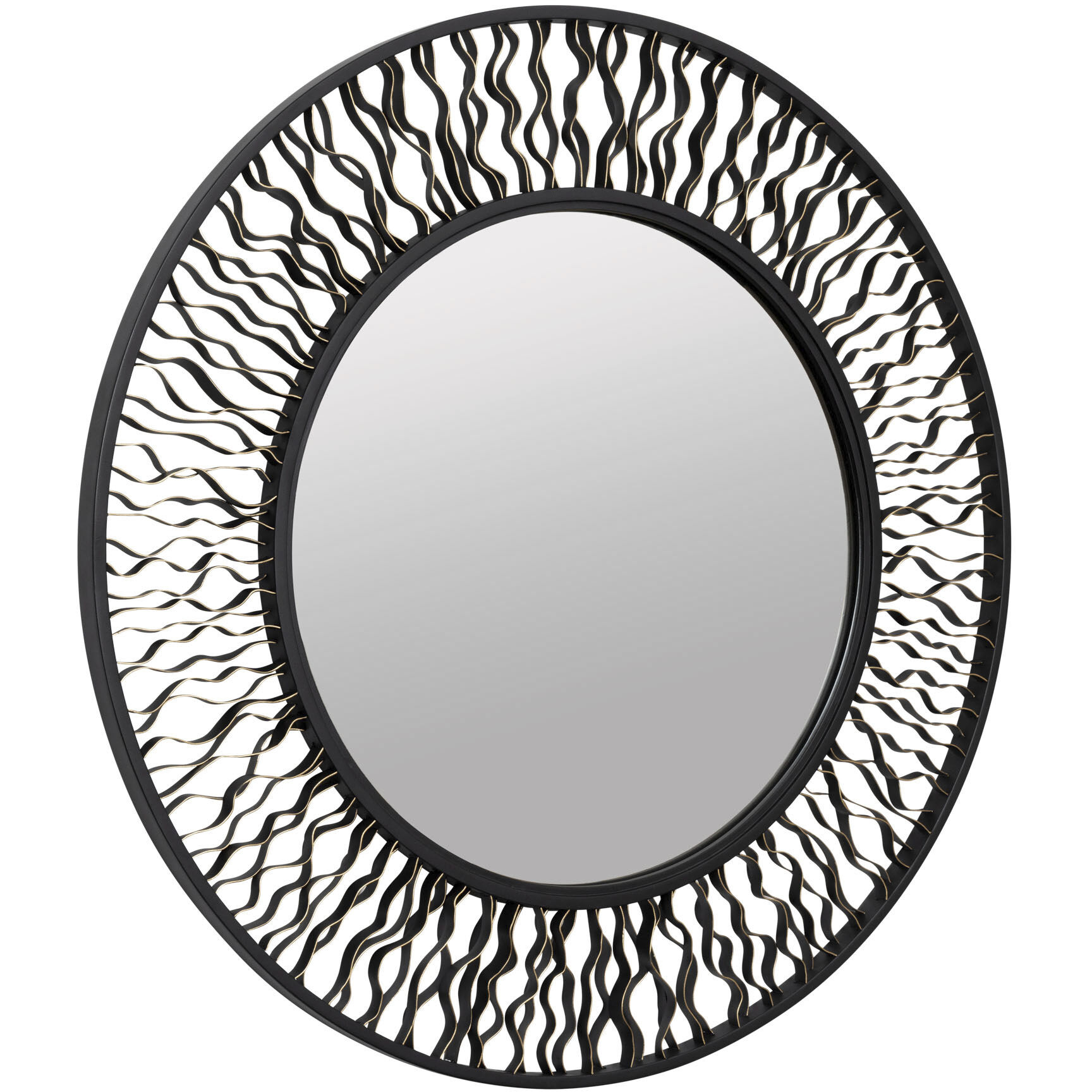 Estela 30 X 30 inch Matte Black and French Gold Wall Mirror, Smithsonian Collaboration
