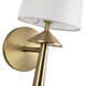 Alora Mood Bridgette 1 Light 6.13 inch Brushed Gold Bath Vanity Light Wall Light in Brushed Gold and White Linen, Linen Shade