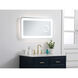 Lux 36 X 20 inch Glossy White Lighted Wall Mirror