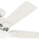 Swanson 44 inch Fresh White with Fresh White/Natural Wood Blades Ceiling Fan
