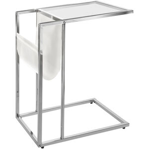 Croyle 24 X 20 inch Chrome and Clear Accent End Table or Magazine Table