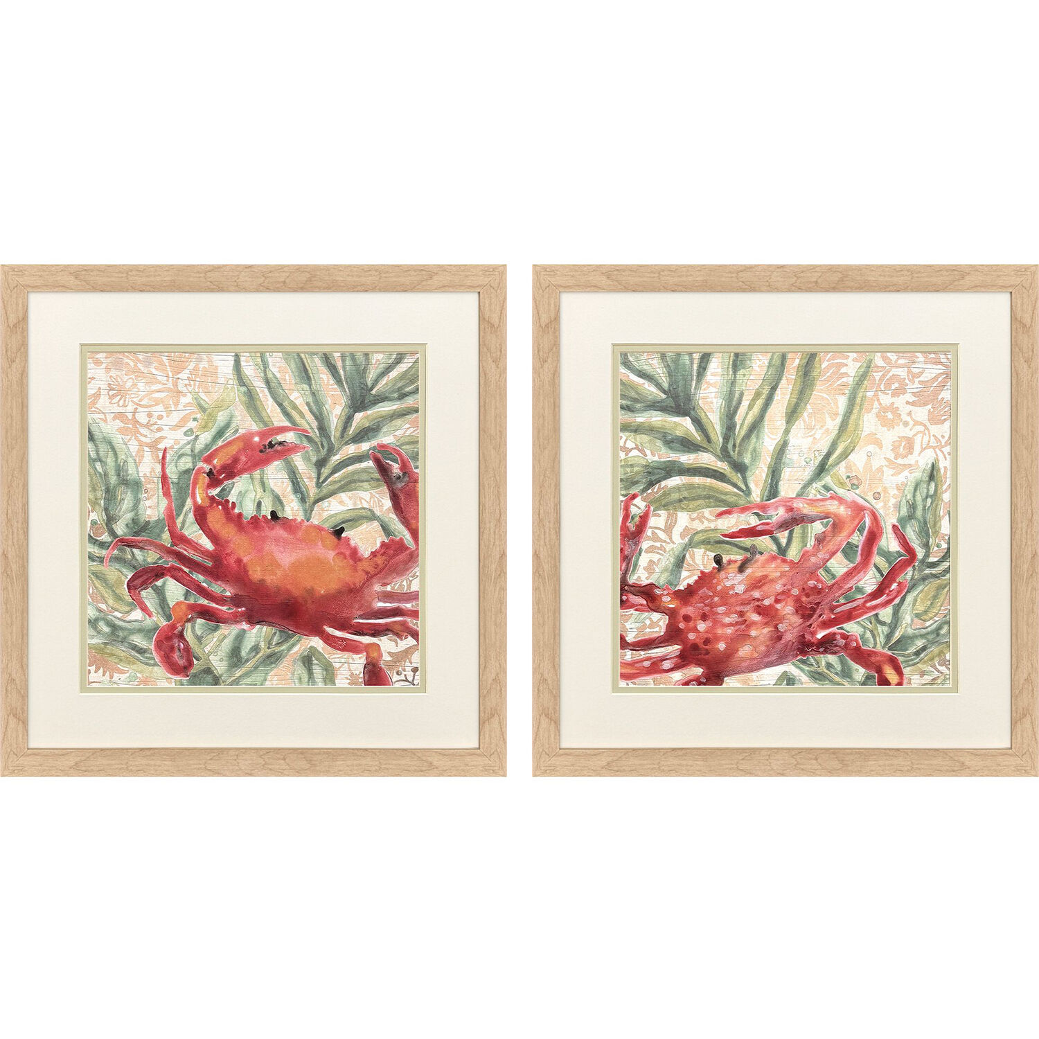 Crabby Crab Crabby Melody Red and Green Framed Art, Propac