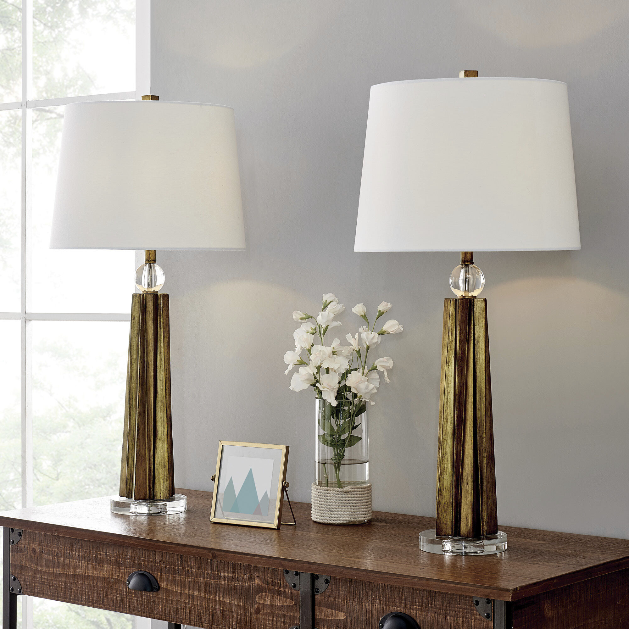 Heather 32 inch 100.00 watt Gold Table Lamp Portable Light