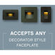 Hardy Island Luna 120v 4.00 watt Satin White Landscape Step Light in 2700K, Horizontal