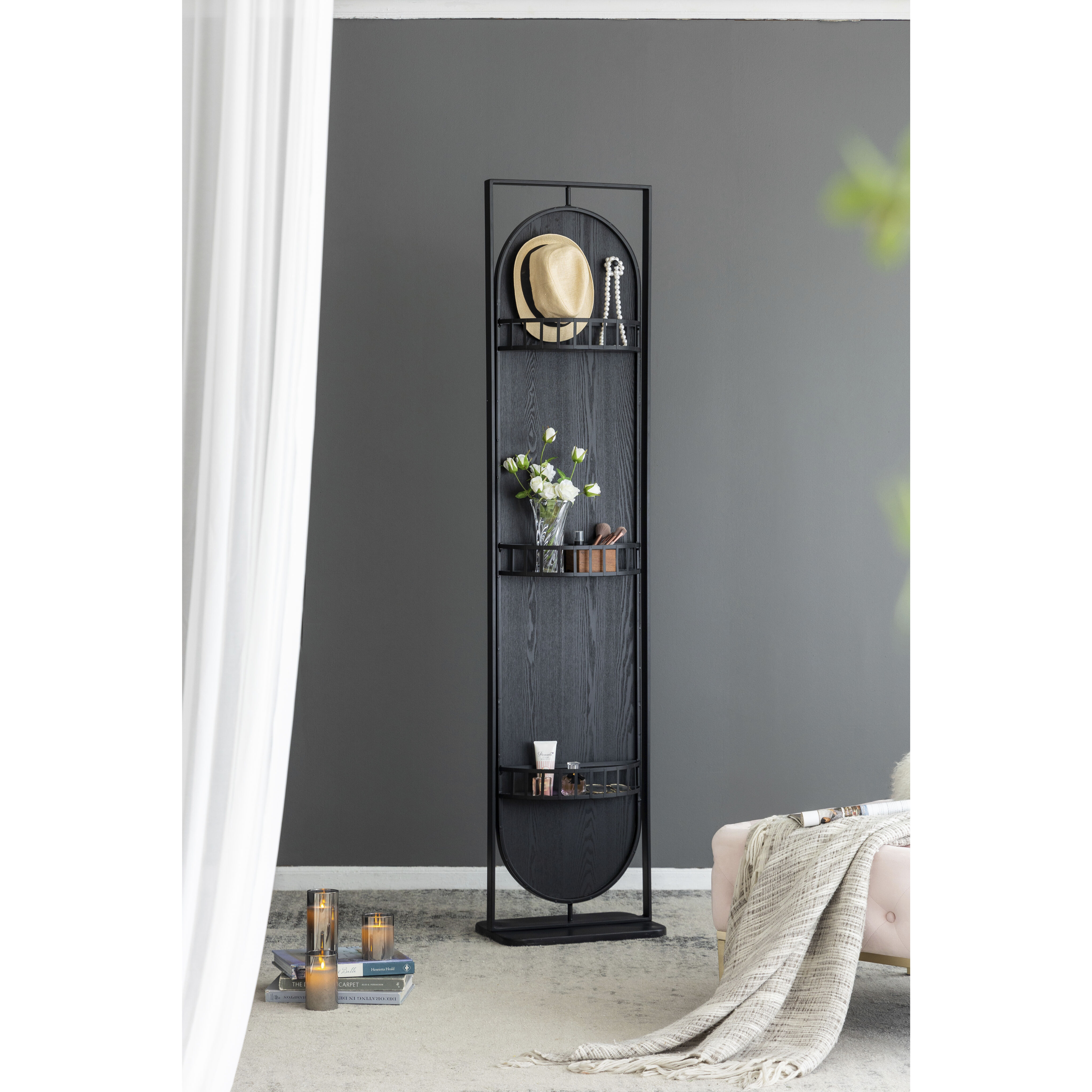 Full 77.8 X 18.1 inch Black Mirror