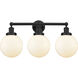 Beacon 3 Light 24.5 inch Matte Black Bath Vanity Light Wall Light