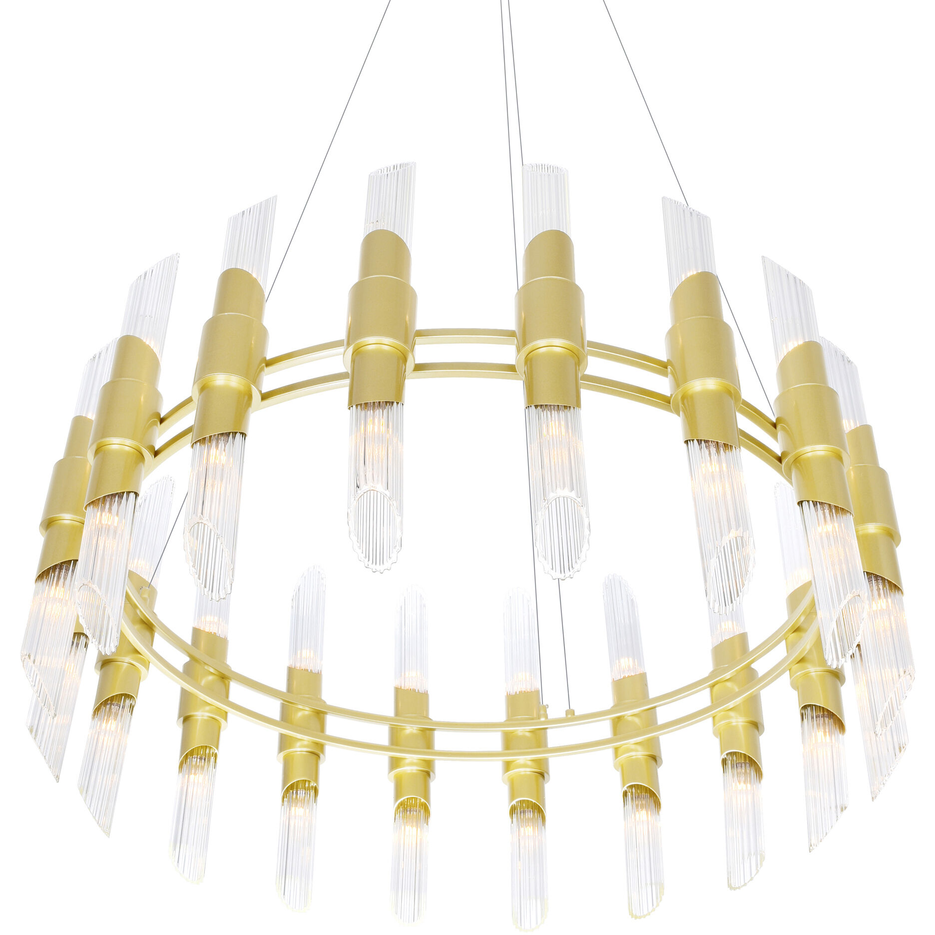Croissant 36 Light 40 inch Satin Gold Chandelier Ceiling Light