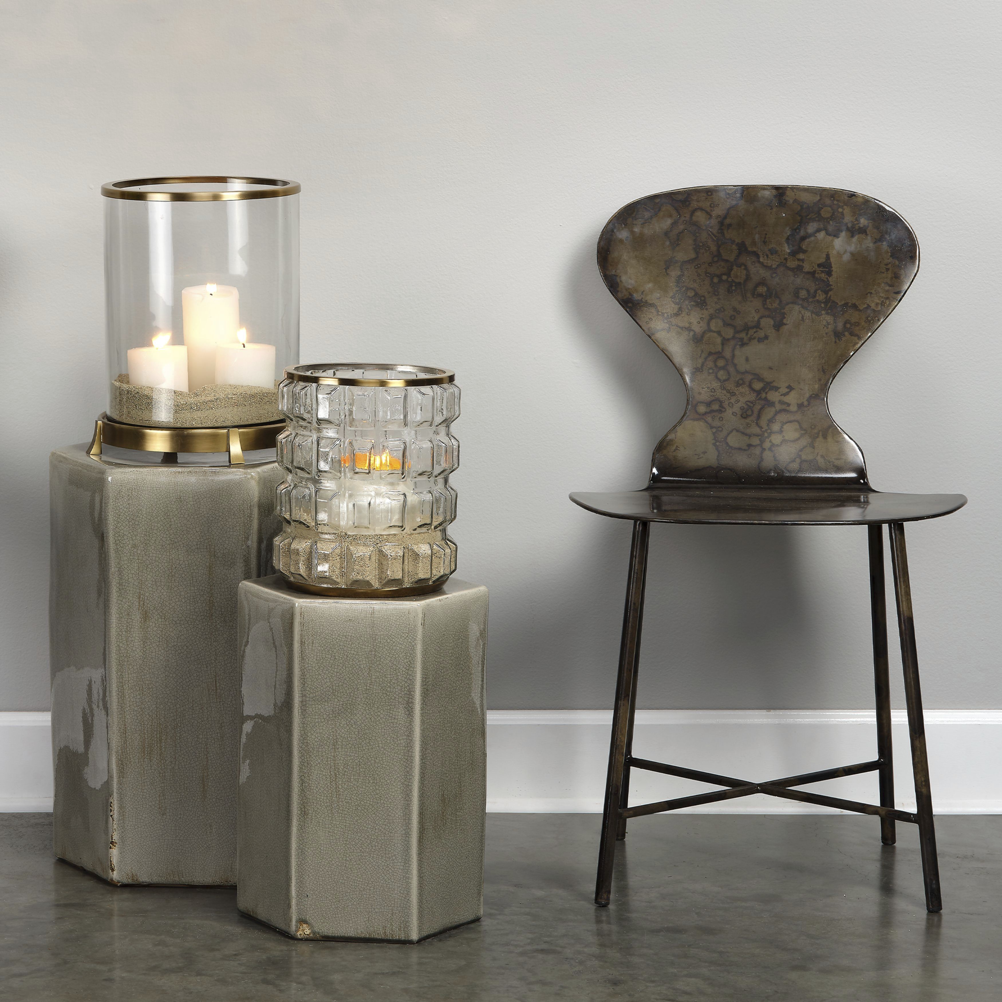 Porto 16 X 11.5 inch Grey Ceramic Side Table