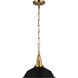 Chapman & Myers Layton LED 14 inch Antique-Burnished Brass Pendant Ceiling Light in Matte Black