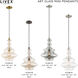 Art Glass 1 Light 12 inch Antique Brass Mini Pendant Ceiling Light