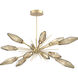 Rock Crystal LED 53.4 inch Gilded Brass Linear Pendant Ceiling Light in Chilled Bronze, 2700K LED, Oval Starburst