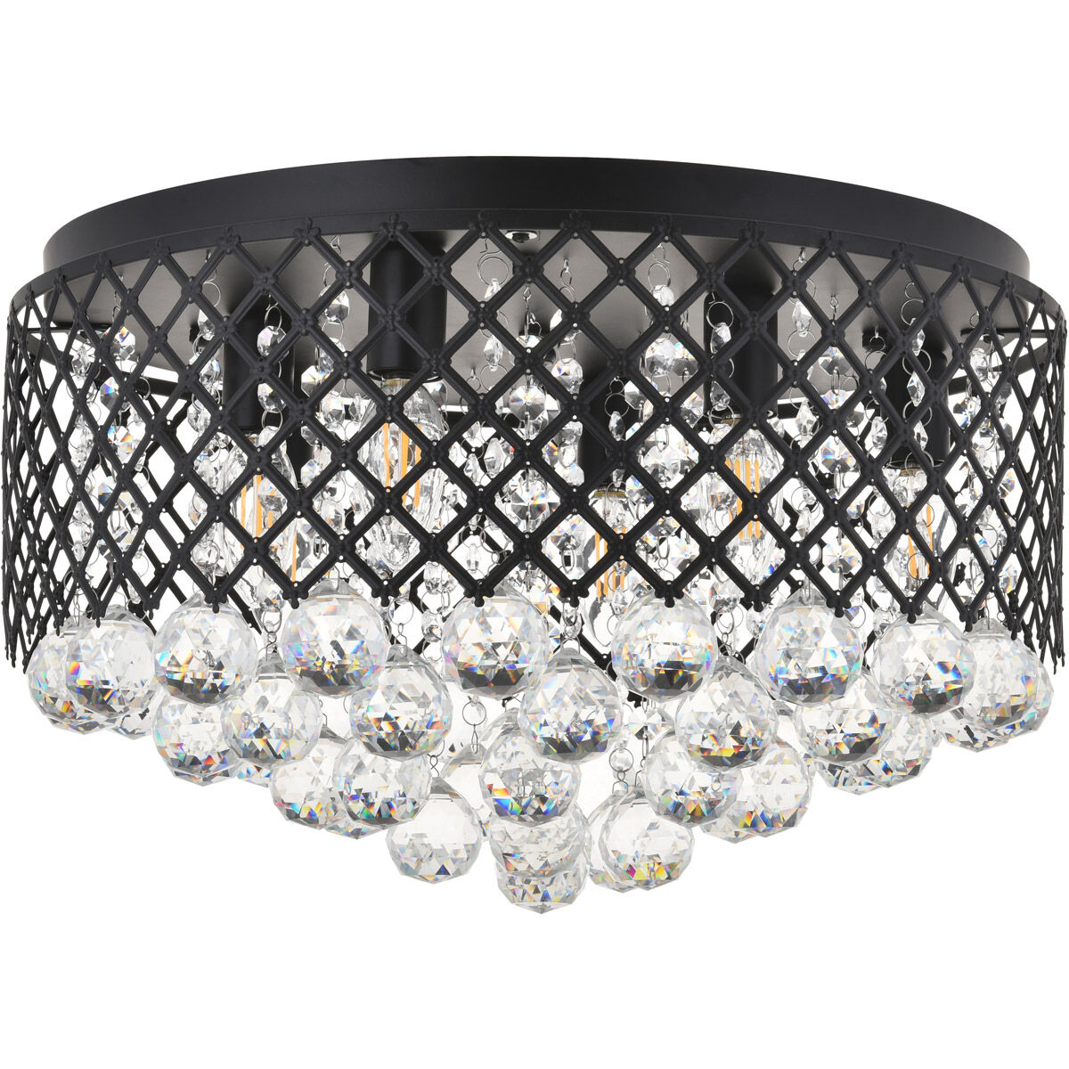 Tully 6 Light 18 inch Matte Black Flush Mount Ceiling Light