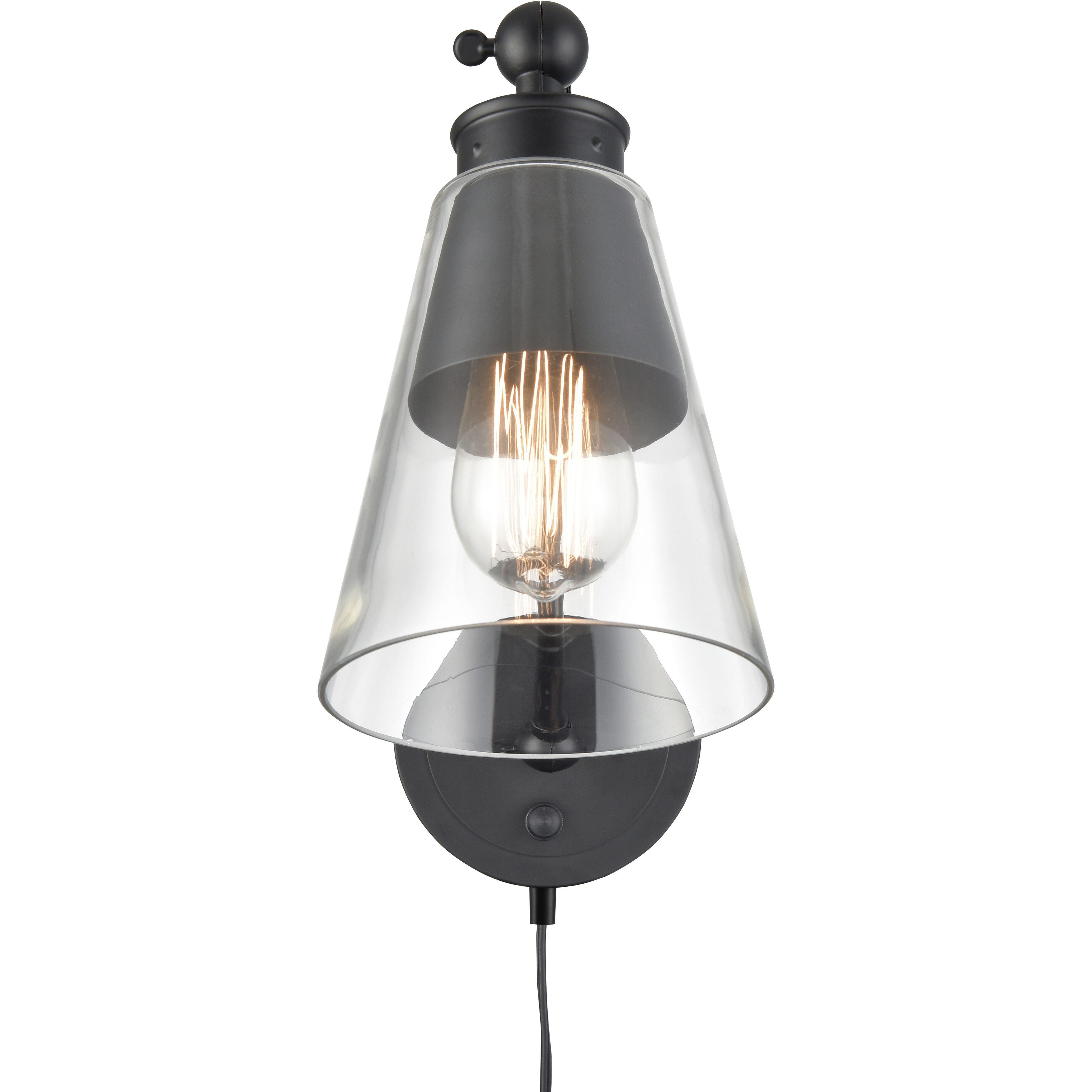 Albany 17.5 inch 60 watt Matte Black Swingarm Sconce Wall Light