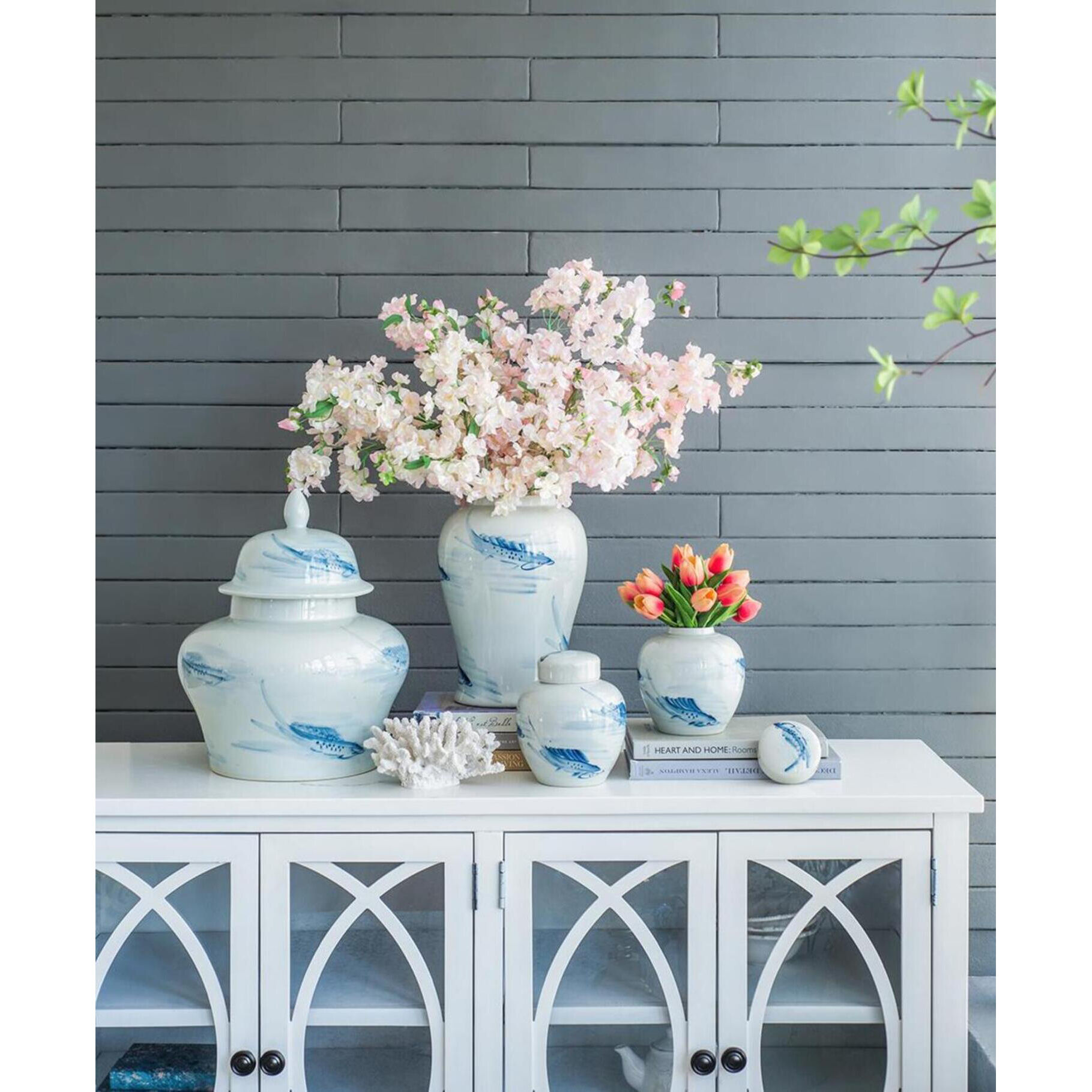 Koi 18.9 X 9.4 inch Vase