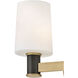 Declan 2 Light 15 inch Heritage Brass with Black Oxide Bath Light Wall Light