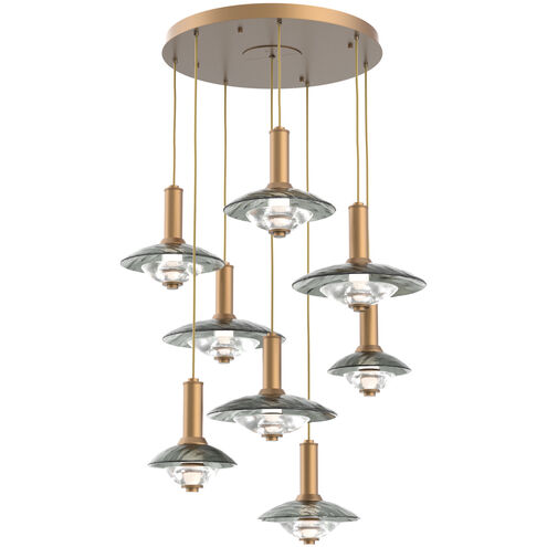 Cirrus LED 37 inch Novel Brass Multi-Pendant Ceiling Light in Smoke Granite