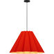 Lora 1 Light 27.5 inch Black Pendant Ceiling Light in Red/Ash, 28 in, WEP Collection