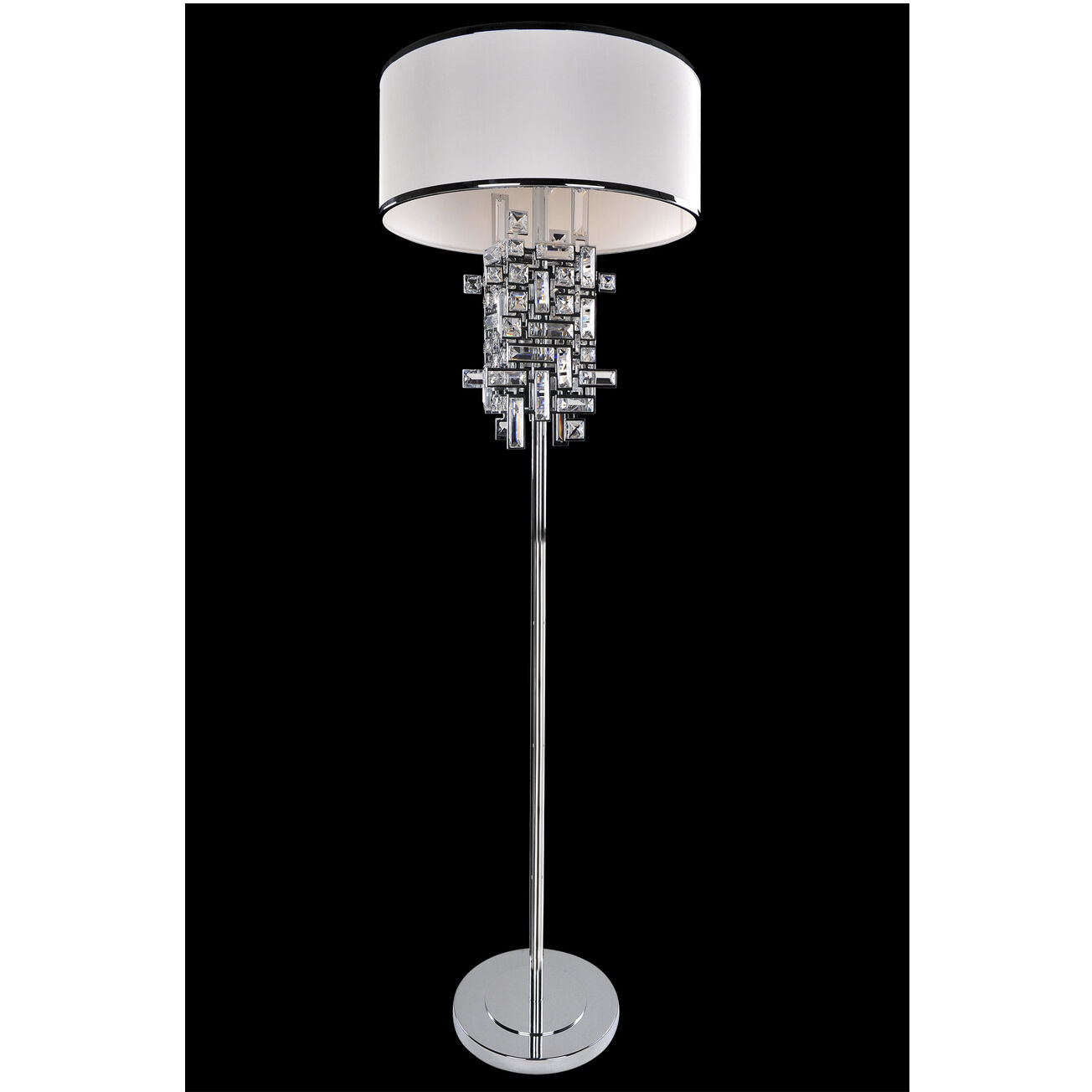 Vermeer 60 inch 60.00 watt Chrome Floor Lamp Portable Light in Firenze Clear