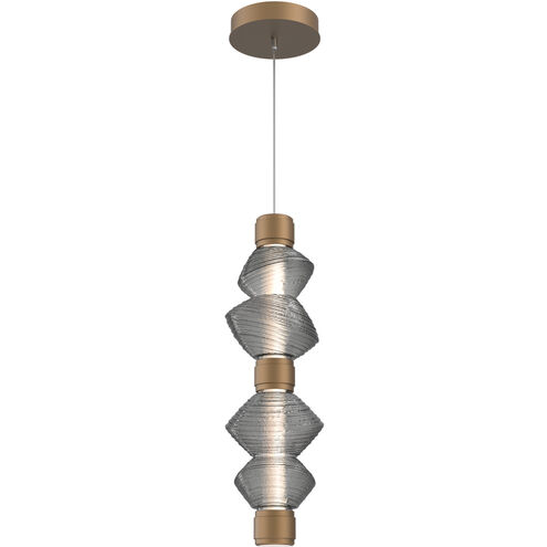 Mesa LED 28 inch Novel Brass Pendant Ceiling Light in Smoke, Mandrel