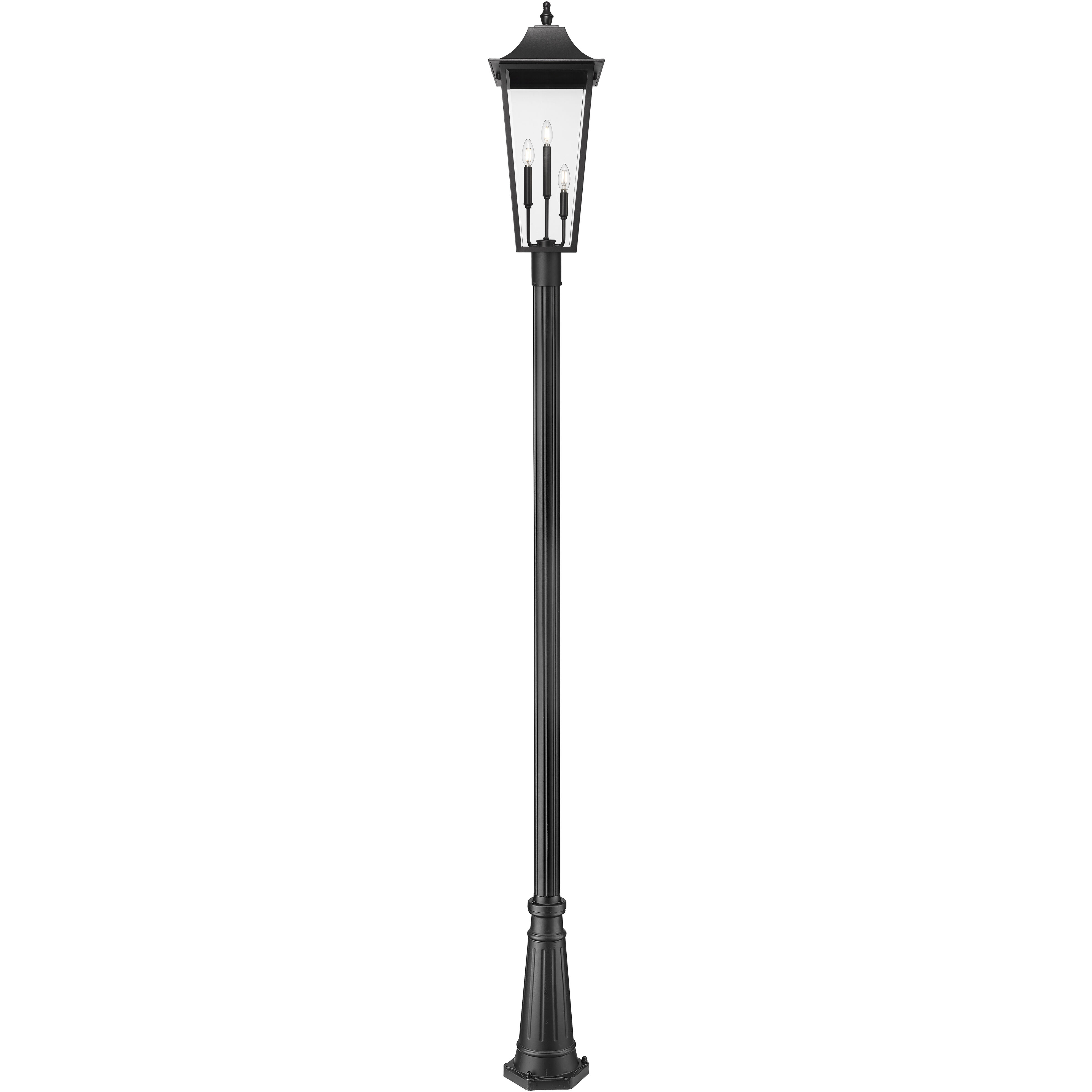 Gannon 3 Light 125.5 inch Black Outdoor Post Mounted Fixture in G9
