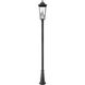 Gannon 3 Light 125.5 inch Black Outdoor Post Mounted Fixture in G9