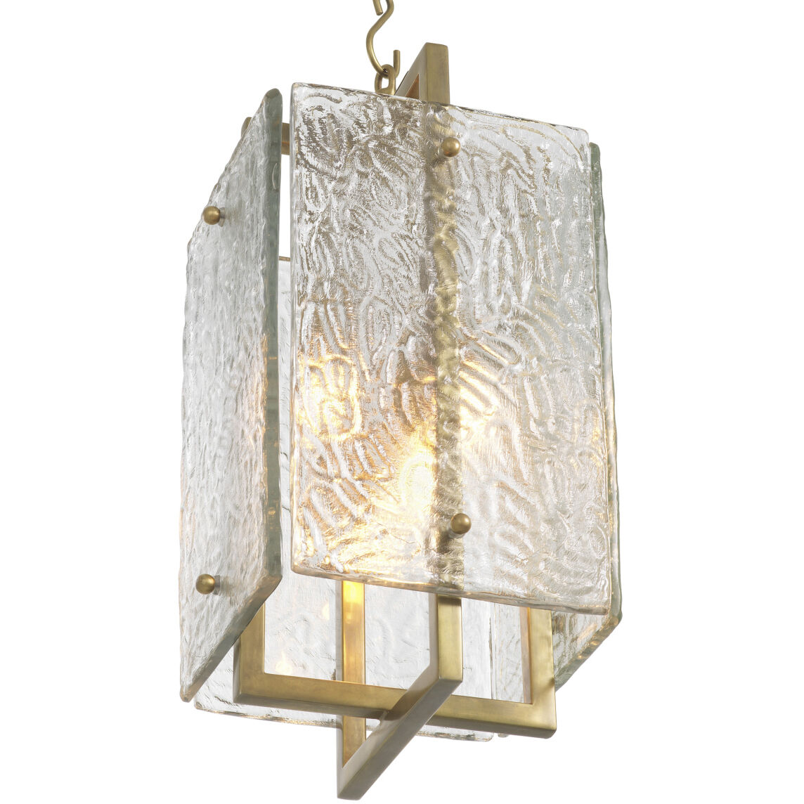 Solara 4 Light 12.4 inch Vintage Brass and Handblown Glass Pendant Ceiling Light