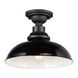 Granville 1 Light 12 inch Gloss Black/Black Outdoor Flush Mount