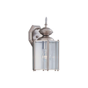 Beveled Glass 1 Light 13 inch Pewter Outdoor Wall Lantern