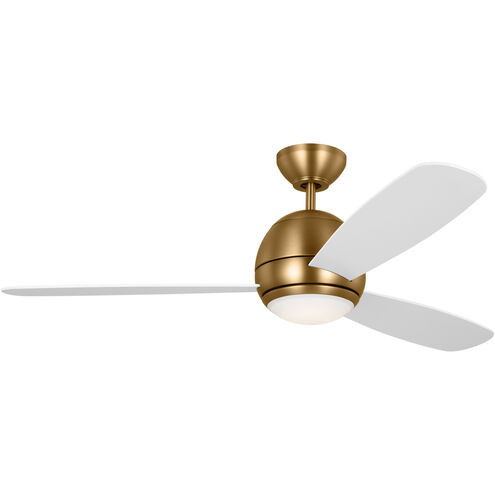 Orbis 52 LED 52 inch Satin Brass with Matte White Blades Indoor/Outdoor Ceiling Fan
